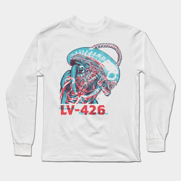 Welcome To LV-426 Long Sleeve T-Shirt by Travis Knight